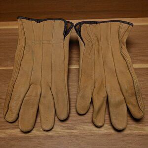 VTG Brotherhood Gloves by Wells Lamont Chicago 1694 Sz M Yellow Buckskin Leather